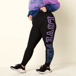 Pink Victoria’s Secret high waist cotton legging black ombré amethyst and blue